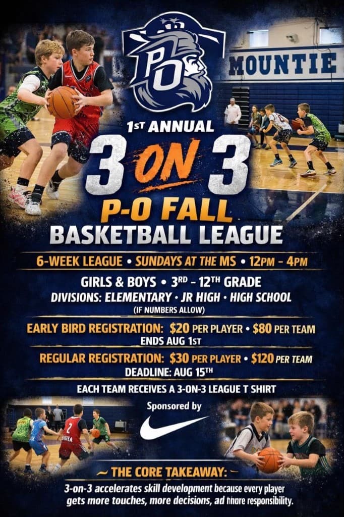 3-on-3 P-O Fall Basketball League flyer